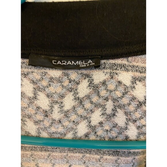 Carmela Sweater Womens Small Black Aztec Long Sleeved Open Front Knit Cardigan - Picture 4 of 10